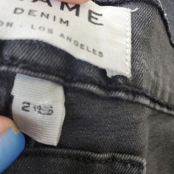 Frame Denim Dark Grey Zipped Ankle Le Skinny de Jeanne Size 26 - Picture 7 of 12